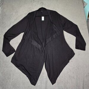 NWT Agiato Cardigan Women's XXL Shawl Long Sleeve Wrap Black Cover Up Rayon